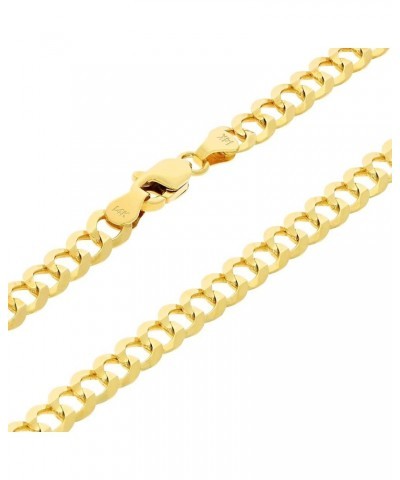 14k Yellow Gold 5mm Solid Cuban Curb Link Chain Pendant Necklace, Mens Womens Jewelry 16" 18" 20" 22" 24" 26" 28" 30 26 $351....