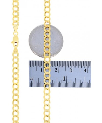 14k Yellow Gold 5mm Solid Cuban Curb Link Chain Pendant Necklace, Mens Womens Jewelry 16" 18" 20" 22" 24" 26" 28" 30 26 $351....