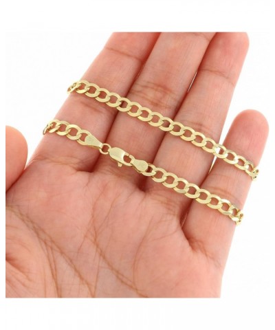 14k Yellow Gold 5mm Solid Cuban Curb Link Chain Pendant Necklace, Mens Womens Jewelry 16" 18" 20" 22" 24" 26" 28" 30 26 $351....