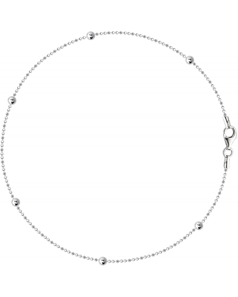 925 Sterling Silver 9, 10 Inches Chain Anklet for Women & Girls Comes With a Gift Box 10.0 Inches DC Bead/3mm Bead $12.23 Ank...