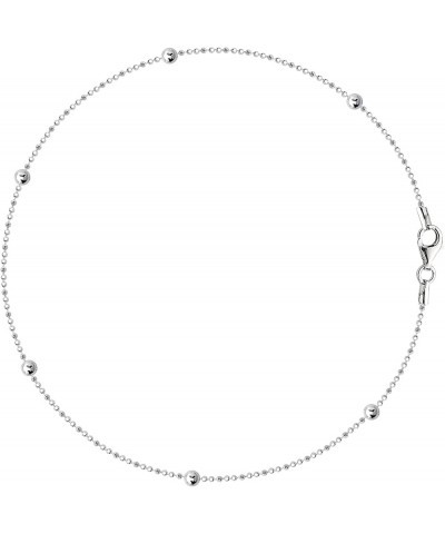 925 Sterling Silver 9, 10 Inches Chain Anklet for Women & Girls Comes With a Gift Box 10.0 Inches DC Bead/3mm Bead $12.23 Ank...