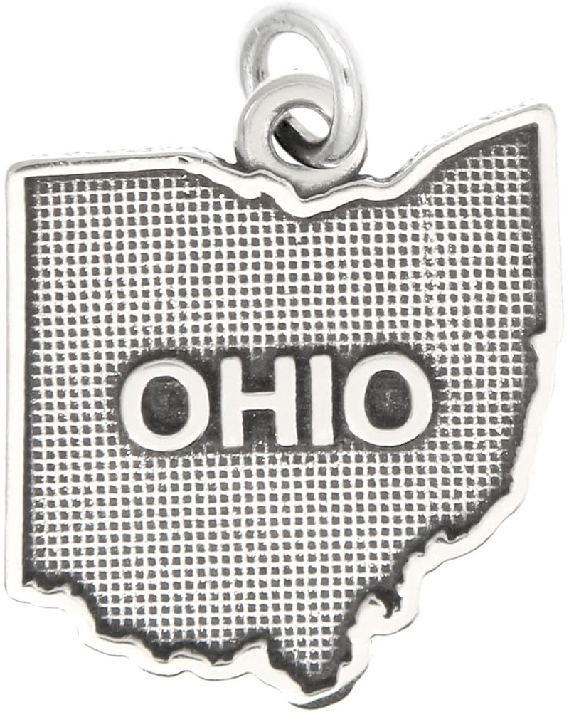 Sterling Silver Oxidized Ohio Charm -with Options Charm $17.40 Bracelets