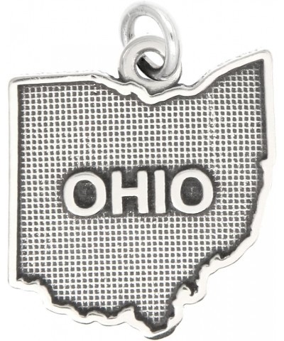 Sterling Silver Oxidized Ohio Charm -with Options Charm $17.40 Bracelets