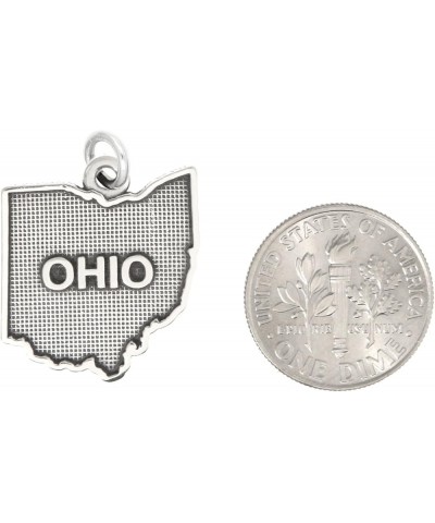 Sterling Silver Oxidized Ohio Charm -with Options Charm $17.40 Bracelets