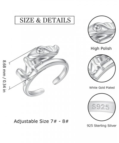 925 Sterling-Silver Frog Ring for Teen Girls - Cute Animal Open Adjustable Finger Ring Women Fashion Party Jewelry Gifts $20....