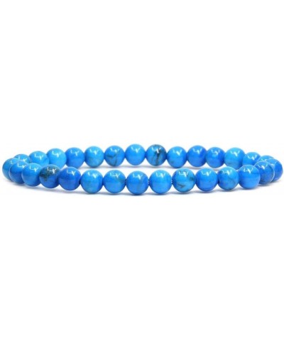 Gem Semi Precious Gemstone 6mm Round Beads Stretch Bracelet 7" Unisex Turquoise Howlite $7.14 Bracelets