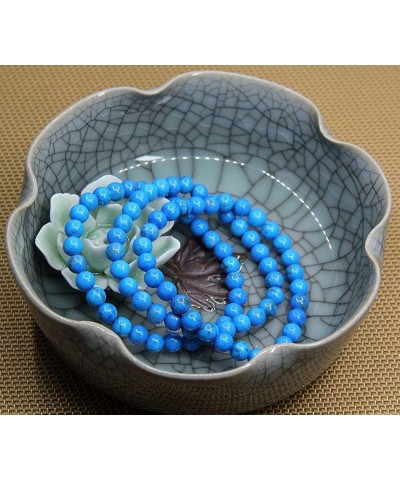 Gem Semi Precious Gemstone 6mm Round Beads Stretch Bracelet 7" Unisex Turquoise Howlite $7.14 Bracelets