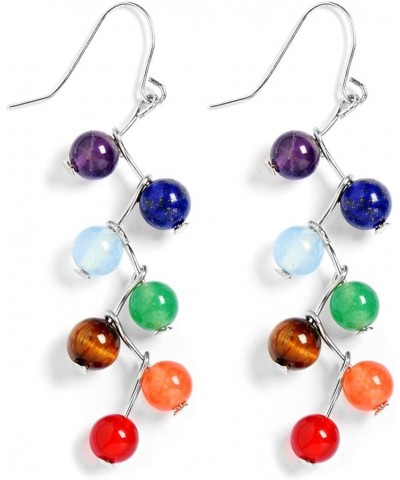 7 Chakra Long Dangle Stanless Steel Hook Healing Engery Earrings for Women Girls E2 $7.27 Earrings