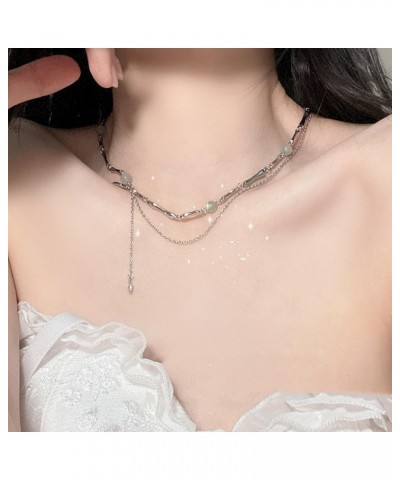 Irregular Necklace Green Beaded Double Layer Chain Vintage Fashion Versatile Women's Jewelry Gift $7.64 Necklaces