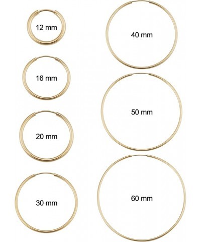 14k Yellow Gold Filled 1.5 mm Thick Endless Hoop Earrings (12, 16, 20, 30, 40, 50 or 60 mm) 30 MM $18.23 Earrings