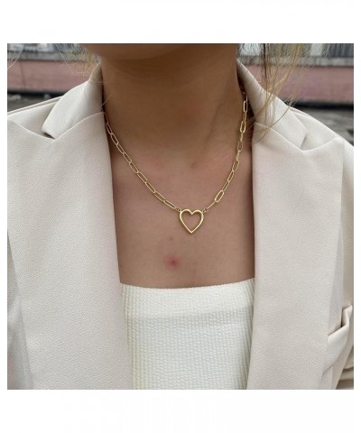 Dainty Heart Necklace for Women, 14k Gold Plated/Rose Gold/Silver Tiny Cute Heart Pendant Necklace Minimalist Choker CZ Neckl...