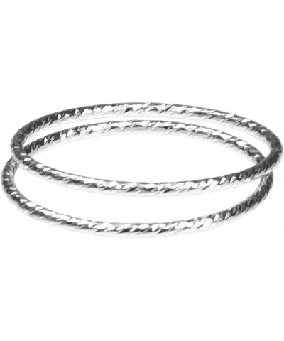 2 Sterling Silver Sparkle Stacking Rings Assorted Sizes $8.98 Rings