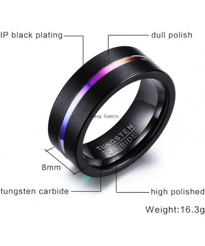 Two Rings His And Hers Couple Ring Bridal Set His Hers Women 3pc Black Gold Filled Violet Cz Man Tungsten carbide Wedding Rin...