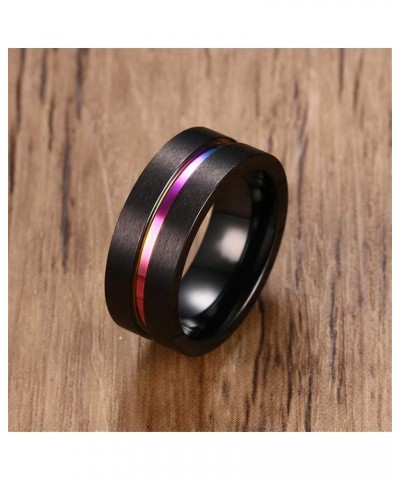 Two Rings His And Hers Couple Ring Bridal Set His Hers Women 3pc Black Gold Filled Violet Cz Man Tungsten carbide Wedding Rin...