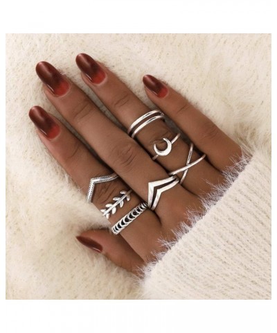 6-16 PCS Knuckle Stacking Rings for Women Teen Girls,Boho Vintage Finger Rings Stackable Gold Silver Midi Rings Set Multiple ...