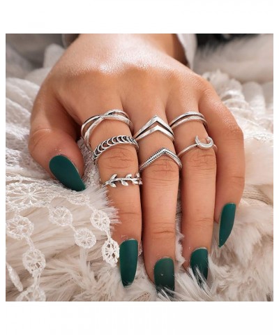 6-16 PCS Knuckle Stacking Rings for Women Teen Girls,Boho Vintage Finger Rings Stackable Gold Silver Midi Rings Set Multiple ...