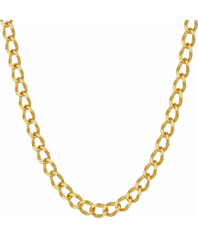 Diamond Cut Curb Link Chain Necklaces for Men & Women 24k Gold Plated (4mm 5.5mm 7mm) 20 inches 5.5mm Gold $26.63 Necklaces