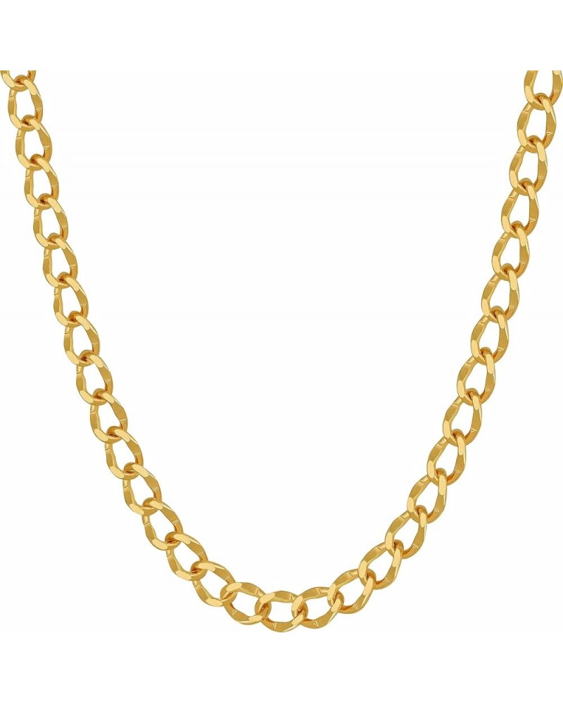 Diamond Cut Curb Link Chain Necklaces for Men & Women 24k Gold Plated (4mm 5.5mm 7mm) 20 inches 5.5mm Gold $26.63 Necklaces