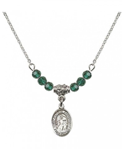 May Birth Month Bead Necklace with Catholic Patron Saint Petite Charm, 18 Inch Saint Gabriel the Archangel $32.51 Necklaces