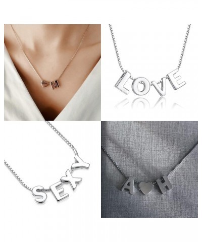 Initial Necklace 925 Sterling Silver Letter Pendant Personalized 26 Alphabet Necklace for Women Men A-Z Initial J necklace $1...