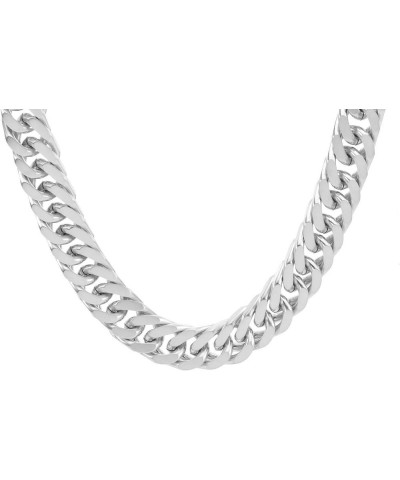 18K PVD Double Gold Plated Miami Double Weaving Cuban Link Chain Bracelets and Nekclaces 12mm-46cm Silver $15.18 Bracelets