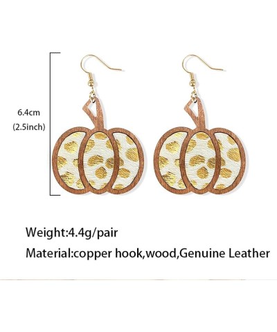 Hanksgiving Fall Wooden Water Droplets Drop Dangle Earrings Handmade Autumn Turkey Chicken Pumpkin Sunflower Maple Leaf Wood ...