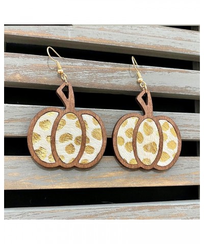 Hanksgiving Fall Wooden Water Droplets Drop Dangle Earrings Handmade Autumn Turkey Chicken Pumpkin Sunflower Maple Leaf Wood ...