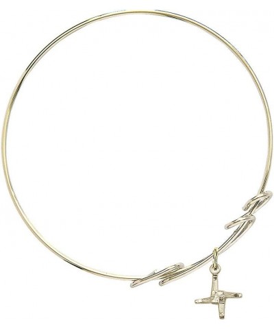 Round Double Loop Bangle Bracelet w/St. Brigid Cross in Gold-Filled 8.0 Inches $44.44 Bracelets