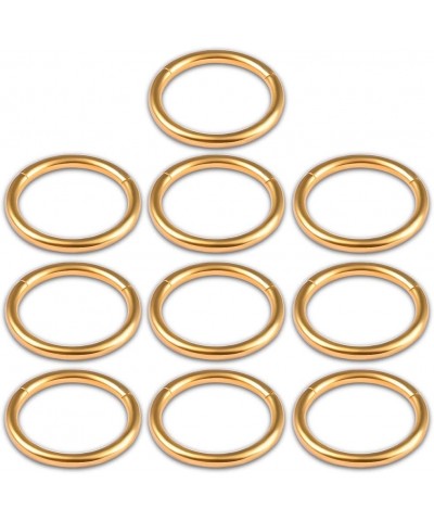 10PCS Rings Hypoallergenic Stainless Steel 0g 2g Plugs Ear Gauges Piercing Stretchers Fashion Body Jewelry 1.2*8mm 10PCS Gold...