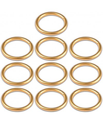 10PCS Rings Hypoallergenic Stainless Steel 0g 2g Plugs Ear Gauges Piercing Stretchers Fashion Body Jewelry 1.2*8mm 10PCS Gold...