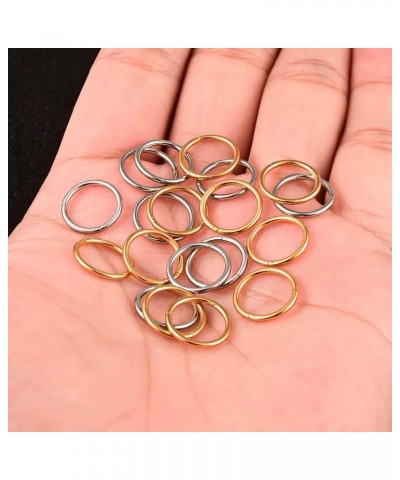 10PCS Rings Hypoallergenic Stainless Steel 0g 2g Plugs Ear Gauges Piercing Stretchers Fashion Body Jewelry 1.2*8mm 10PCS Gold...