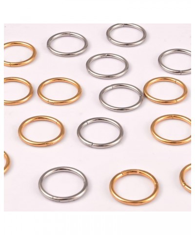 10PCS Rings Hypoallergenic Stainless Steel 0g 2g Plugs Ear Gauges Piercing Stretchers Fashion Body Jewelry 1.2*8mm 10PCS Gold...