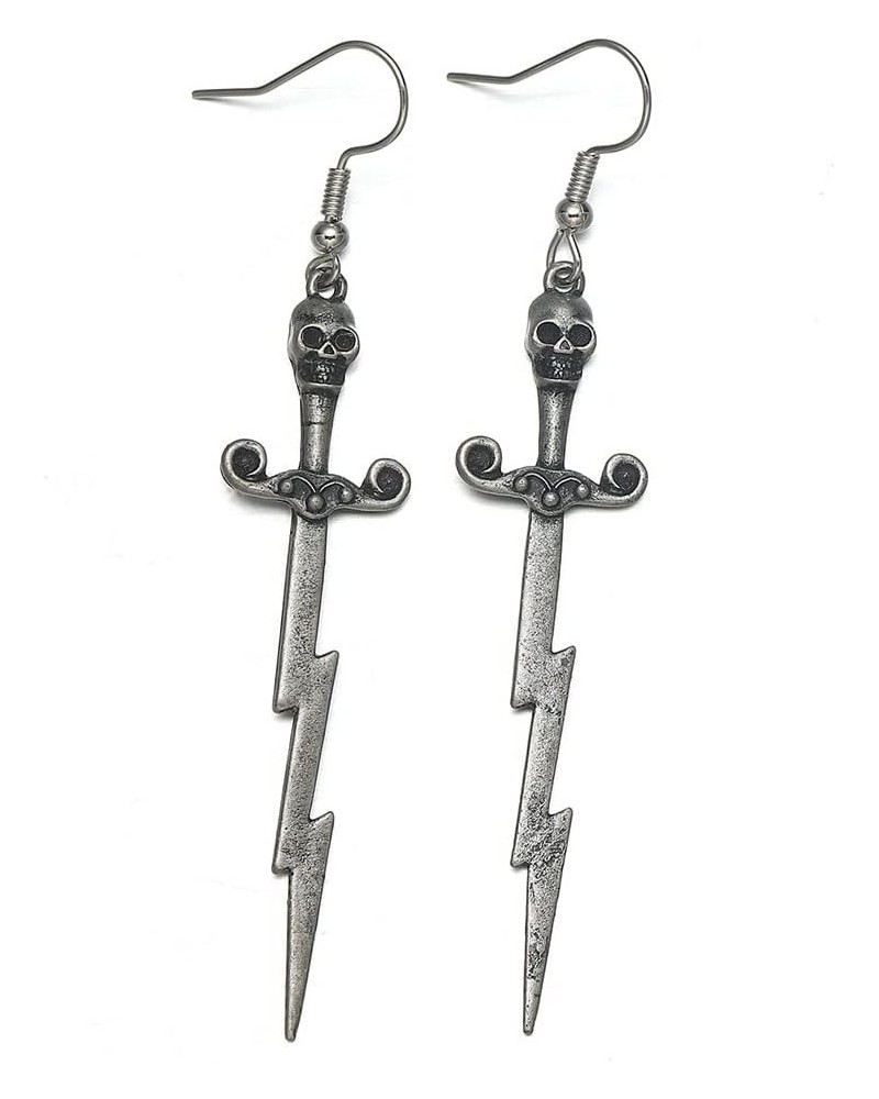 Skull Sword earrings Gothic Earrings for Women Gothic Jewelry Skull Goth Sword Dagger Drop Earrings· $7.35 Earrings