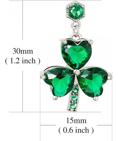 St Patricks Day Irish Shamrock Shape Wooden Dangle Earrings Green Leaf Alloy Earrings for Women Girls Jewelry Diamond $8.69 E...