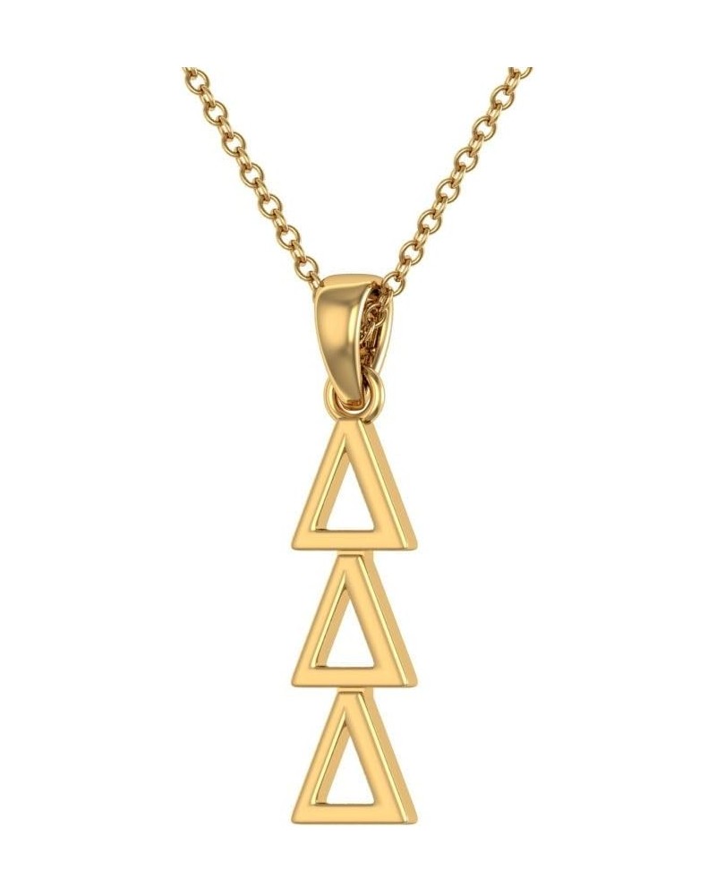 Delta Delta Delta Vertical Yellow Gold Plated Sterling Silver with 18" Chain $16.80 Necklaces