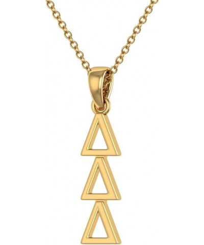 Delta Delta Delta Vertical Yellow Gold Plated Sterling Silver with 18" Chain $16.80 Necklaces