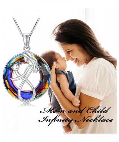 S925 Sterling Silver Mom and Child Necklace for Mother Jewelry for Birthday Mothers Day Christmas Gifts for Mom from Daughter...