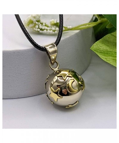 Evening Sky Angel Caller Chime Necklace, Harmony Ball, Fairy Bell Jewelry 34" Black Cord with Silver Clasp $31.61 Necklaces