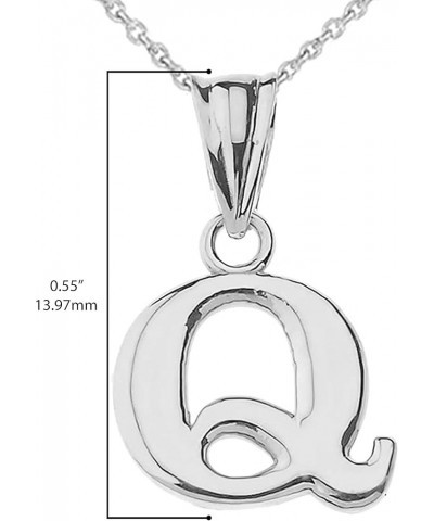 14K White Gold Fine Dangling Initial A-Z Charm Pendant with Rolo Chain - Your Choice of Chain Lengths 18.0 Inches Q $94.59 Ne...