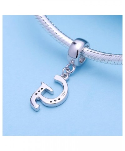 925 Sterling Silver Charms Alphabet Beads fit Pandora Charm Bracelets A-Z Letter Initial Spacer Dangle Clear CZ Stone Authent...