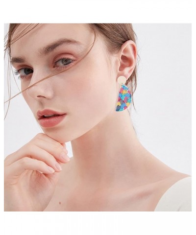 Colourful Resin rectangle Geometric Earrings Lightweight Acrylic Resin teardrop Dangle Drop Earrings for Women Girls Statemen...