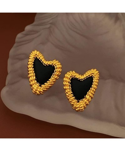 Heart Earrings for Women Stud Earrings for Women Hypoallergenic 14k Gold Heart Stud Earrings for Women Big Heart-A $7.50 Earr...