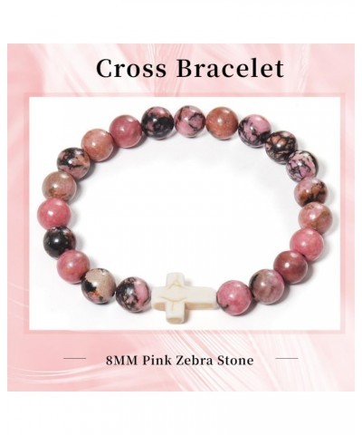 Cross Bracelet for Women With Envelope and Greeting Card,Christian Gifts Natural Stone Cross Bracelet with Bible Verse Prayer...