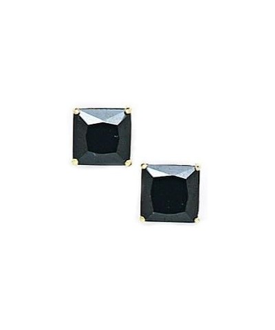 14k Gold Black Square CZ Cubic Zirconia Simulated Diamond Basket Set Earrings Jewelry Gifts for Women in White Gold Yellow Go...