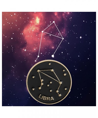 Zodiac Sign Constellation Brooch Astrology Horoscope Birthday Gift for Women Man Astrology Enamel Pins for Birth Libra Brooch...