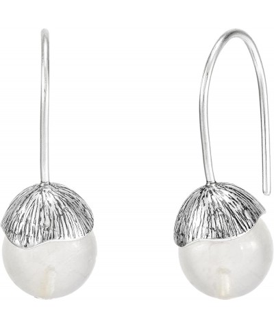 'Blooming Love' Sterling Silver Drop Earrings White $23.50 Earrings