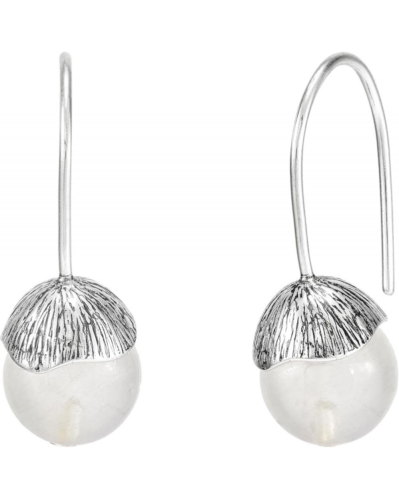 'Blooming Love' Sterling Silver Drop Earrings White $23.50 Earrings