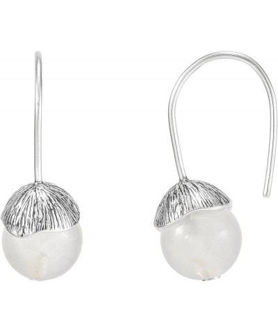 'Blooming Love' Sterling Silver Drop Earrings White $23.50 Earrings