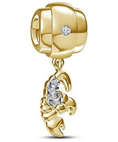 Zodiac Scorpio Charm for Pandora/Biagi/Chamilia Bracelet in 14K Yellow Gold Plated $23.64 Bracelets