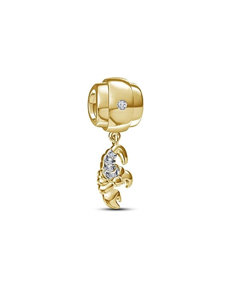 Zodiac Scorpio Charm for Pandora/Biagi/Chamilia Bracelet in 14K Yellow Gold Plated $23.64 Bracelets